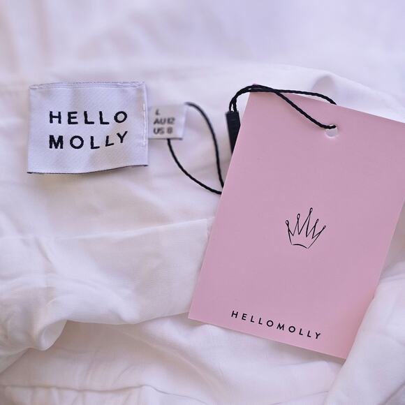 NwT Hello Molly This Is Espionage Dress White Mini Dress Sz L Bride Bachelorette - Picture 7 of 9